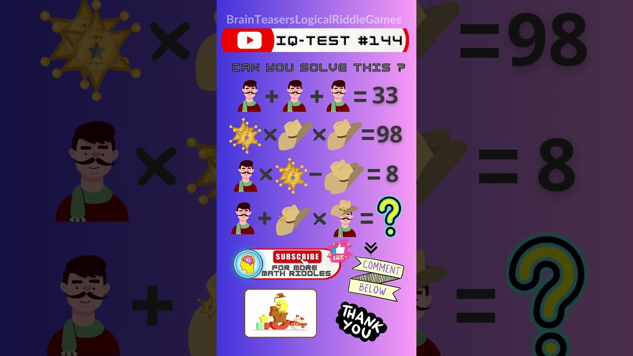Math Challenge IQ-Test 🧠 SOLVE This Riddles PROBLEM and Look Like a Total GENIUS !  