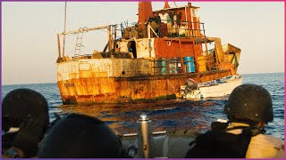 NAVY WARSHIP PREPARES TO BOARD IN SOMALIAN PIRATE TERRITORY