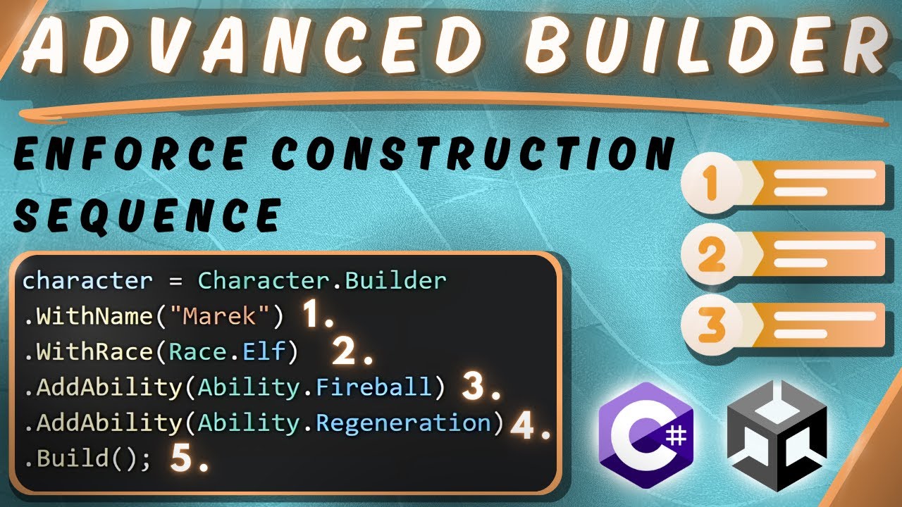 Advanced Builder Pattern - Enforce Construction Sequence - YouTube