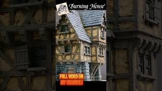 Burning house  #miniature #craft #tutorial #diorama #tabletop #diy #warhammer #fantasy  #medieval