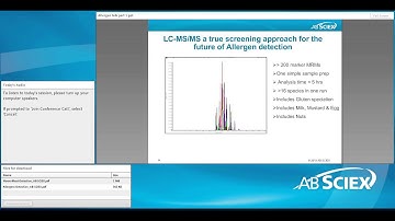 Allergen testing by LC-MS/MS - Food & Enviro Summer Webinar Series