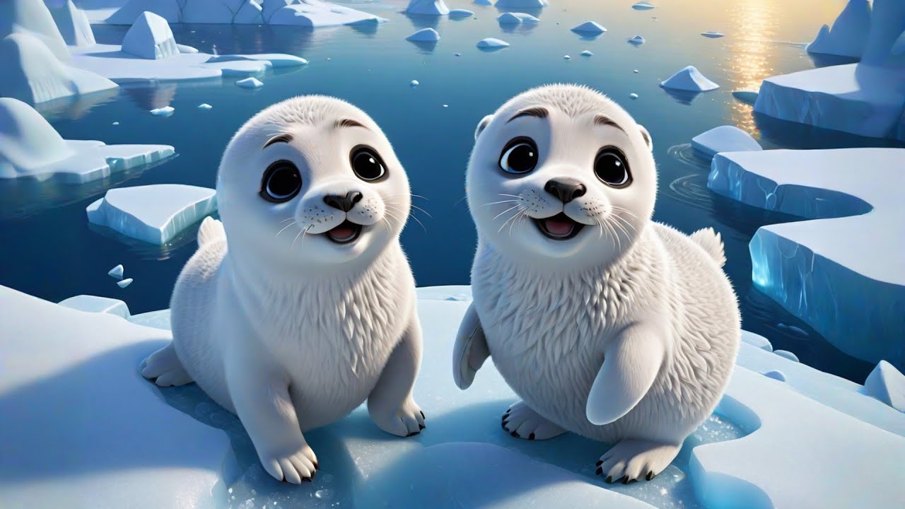Six Baby Seals Wiggle on Ice | Arctic Animal Song for Kids | Nursery Rhymes and Learning Songs