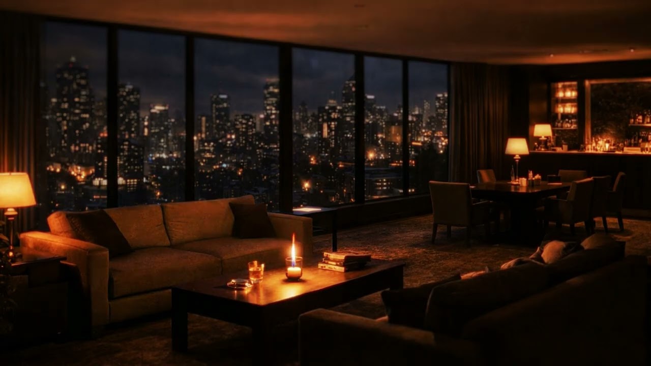 Late Night Study Music | Calm Ambient Music with City Lights