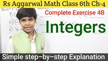 rs aggarwal Solution Class 6 chapter 4 Exercise 4B | Integers basic math glory | math wali | integer