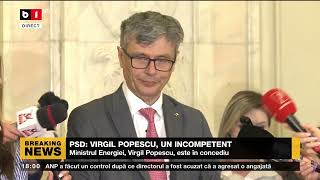 PSD: „Românii nu pot duce la nesfârşit povara incompetenţei lui Virgil Popescu”