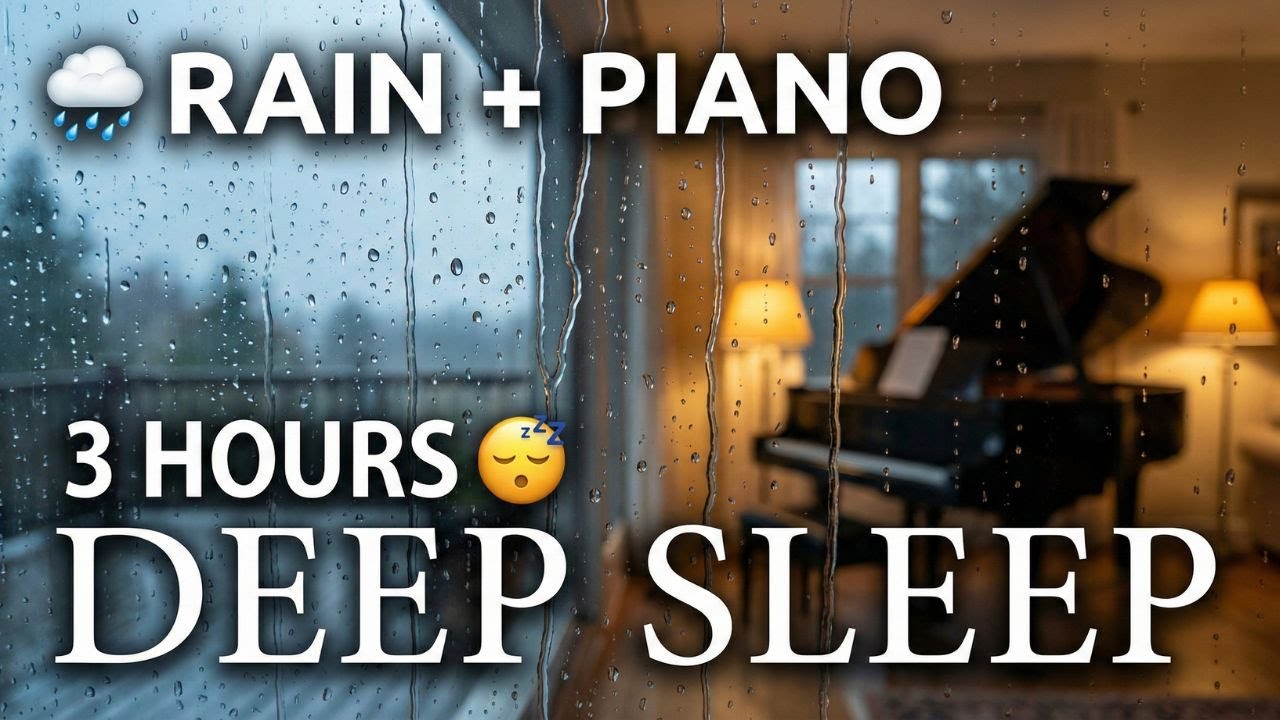 💤 Rain Sounds with Calm Piano Music | 3 Hours Deep Sleep & Stress ...