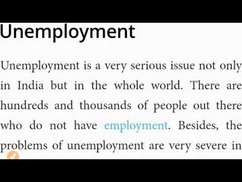 200 word essay on unemployment