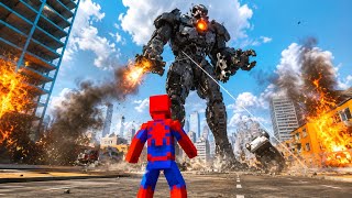 Robot Attacks the City – Superhero Saves Everyone!
