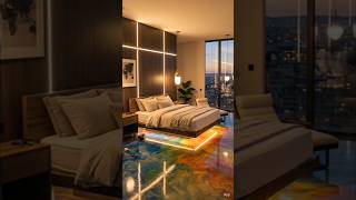 Luxury Epoxy Floor Bedroom Transformation with LED Lights | Stunning Modern Interior Design