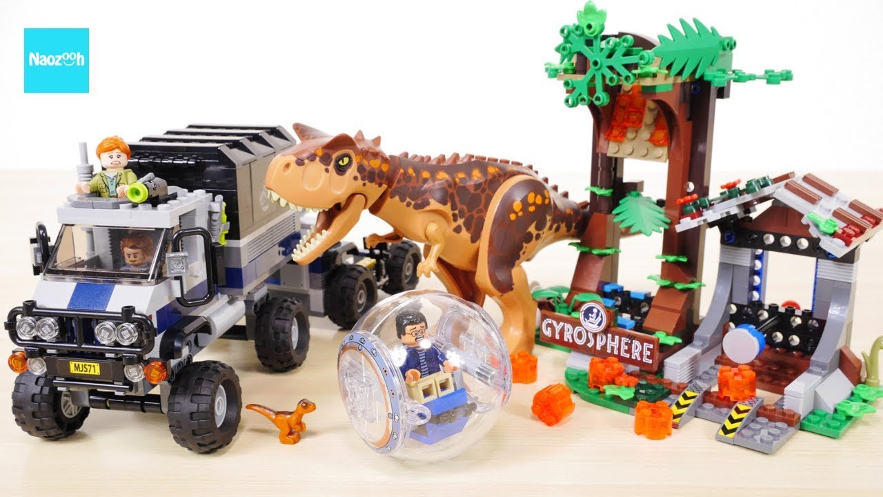 レゴ ジュラシックワールド カルノタウルス対ジャイロスフィア 炎の王国 セット説明5 43 Lego Jurassic World Carnotaurus Gyrosphere Youtube