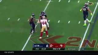 KJ Wright lays the big hit on Kyle Juszczyk