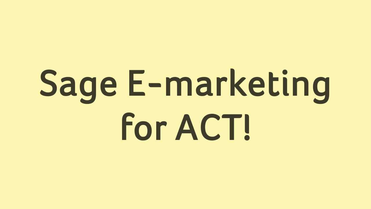Act! Demo: Reach with Swiftpage emarketing
