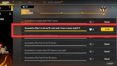make it to the top 10 in solo mode 1 times in classic mode 2020