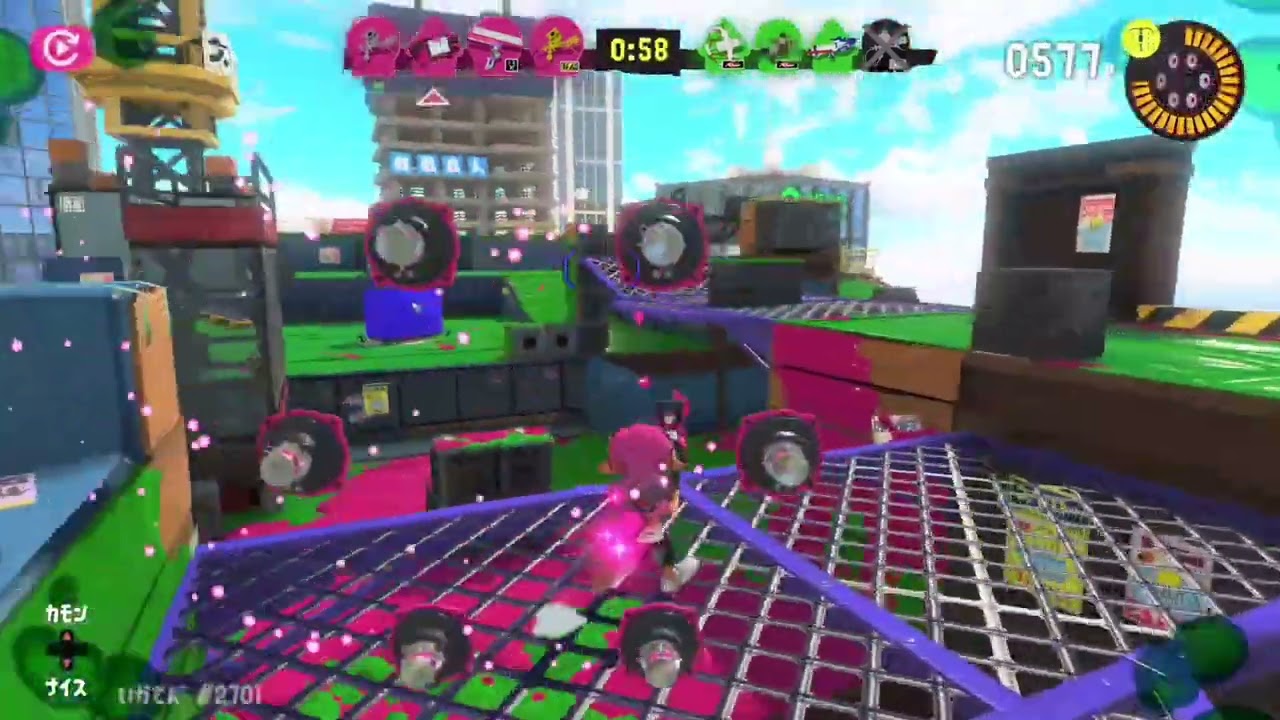 🔴ハデな絵師いかてん#まいったなおじさん1019 #新世界に挑戦 #スプラトゥーン3エキサイティングナワバリバトル #スプラ３丁目５２ガロン街@Kazuo_Home