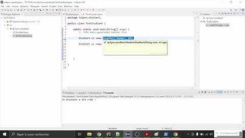 8- Un premier projet JAVA avec Eclipse (TP1 6ème partie - Instanciation d