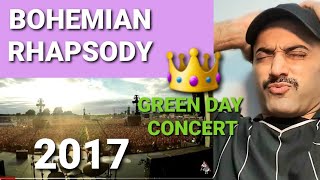 1st time reaction - Green Day Crowd Singing Bohemian Rhapsody (2017)