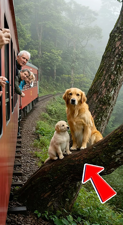 Golden Retriever Mom and Puppy Save a Train #dog #goldenretriever #rescue #animals