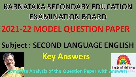 SSLC Model Question Papers 2022|Second Language English| With Key Answers| KSEEB| Easy to Understand