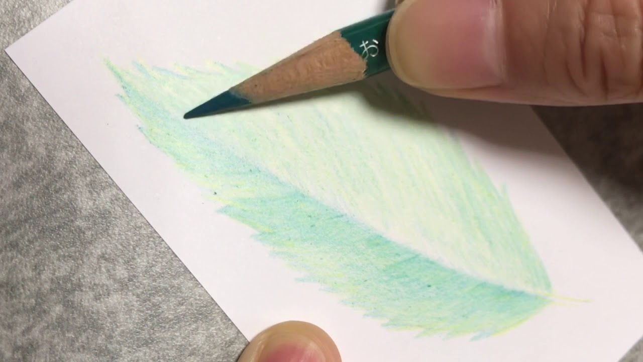 色鉛筆で紫陽花の葉を描く Youtube