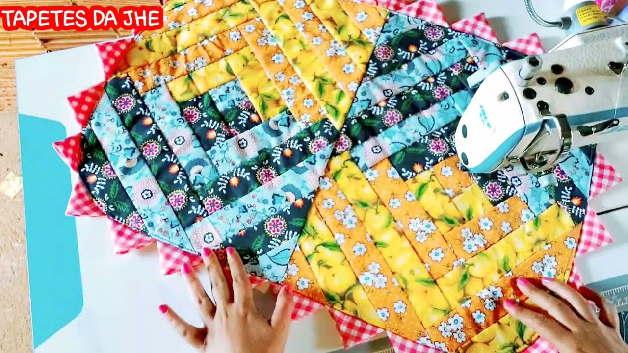 ESSE TAPETE FOI O MAIS INCRÍVEL QUE FIZ🔥APENAS APROVEITANDO TIRAS DE RETALHOS😱