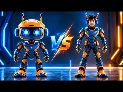 Robot vs इंसान 🤖👦 | Cartoon Robot vs Real Human Version