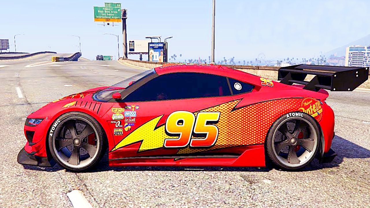GTA 5 Mods JESTER AS LIGHTNING MCQUEEN from Disney Cars Mods YouTube