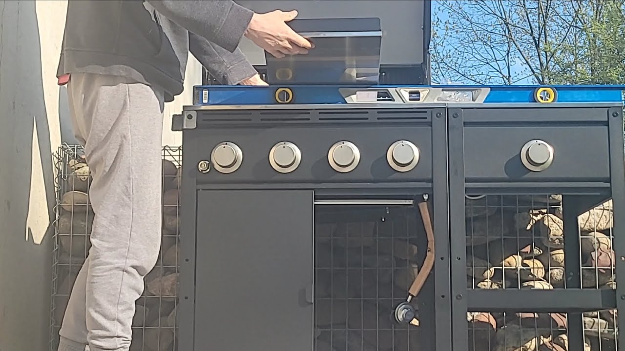 IKEA GRILLSKÄR Gas grill Installation by level,connection to the side