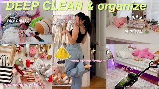 DEEP CLEAN and ORGANIZE my MESSY room✨(this will motivate you!)