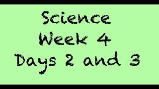 Information Week 4 - Worksheets 2 and 3 - Science Update