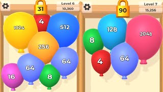 Balloons 2048 - Number Match Colourful balloon (Freeplay, Max Level) 16,32,64,128,256,512,1024,2048