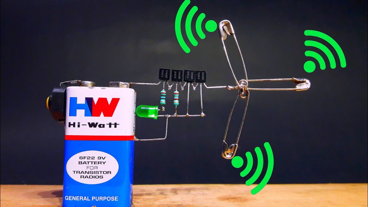 Long range wireless ac line tester / hw battery / simple circuit  electronics sensor project
