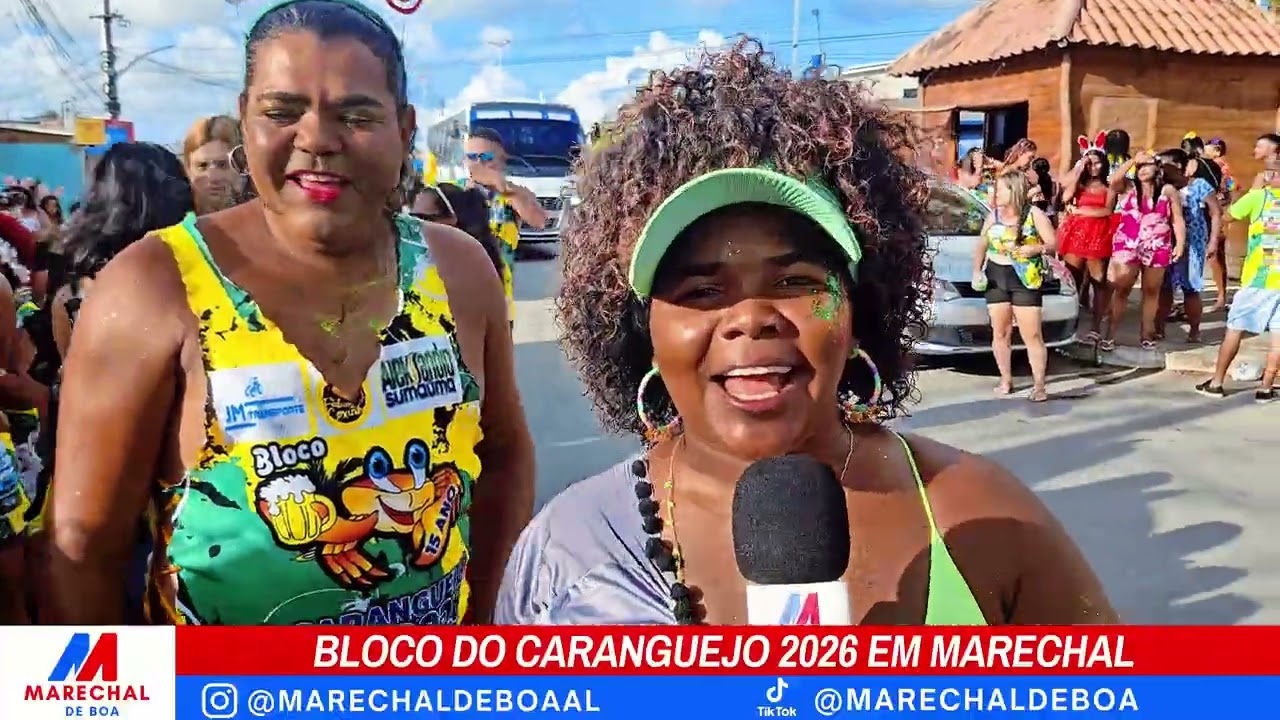 Bloco do Caranguejo 2026 em Marechal Deodoro Alagoas dia 14/02