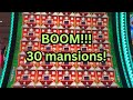 FULL SCREEN of MANSIONS! 15 re-trigs! I did it again! MASSIVE Jackpot! Huff n