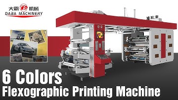 Central Drum 6 Color Plastic Flexo Printing Machine with Double rewinder