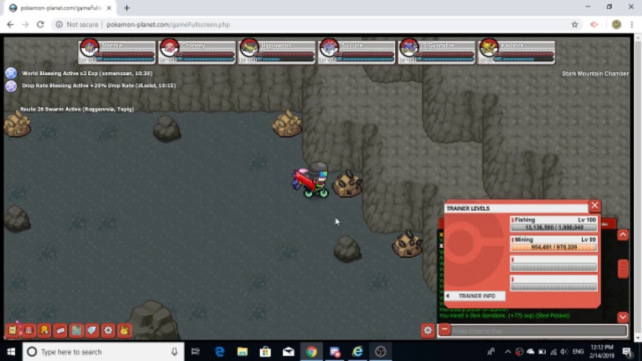 Pokemon planet Lv 100 Mining