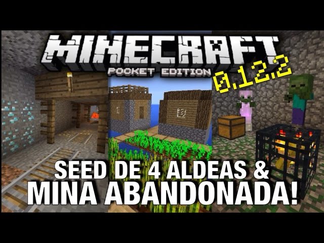 Seed De 4 Aldeas Mina Abandonada Con Diamantes Spaw De Zombies Minecraft Pe 0 15 0 Youtube