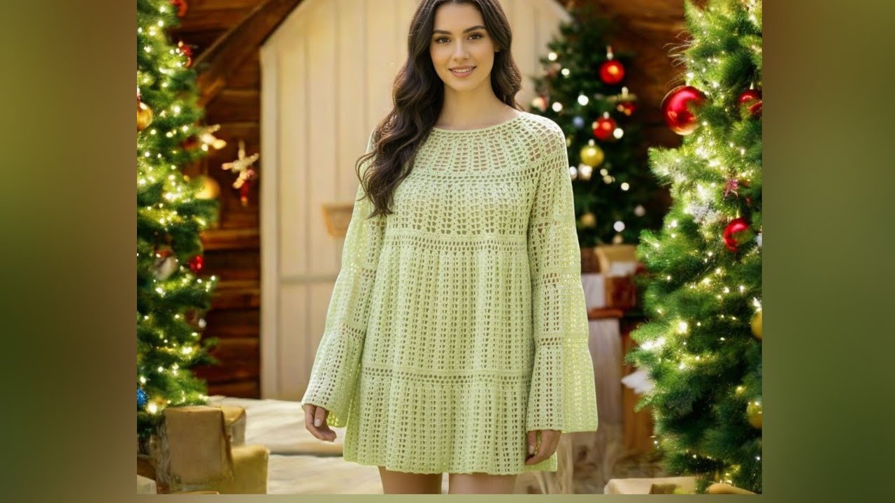 بلوزة كروشية كلوش بطريقة بسيطه / قناة #كروشية_يوتيوب