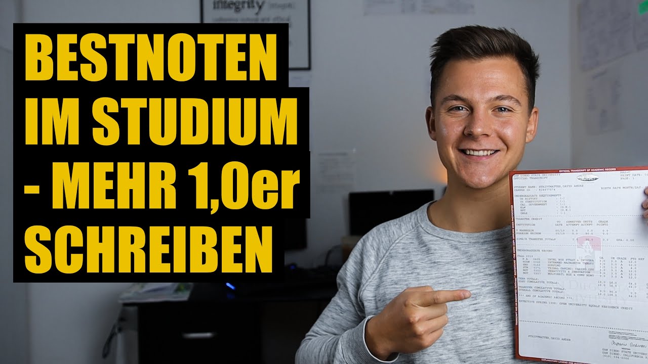 Bessere Noten Im Studium Meine 5 Tipps Zu Mehr 1 0er Bwl Youtube