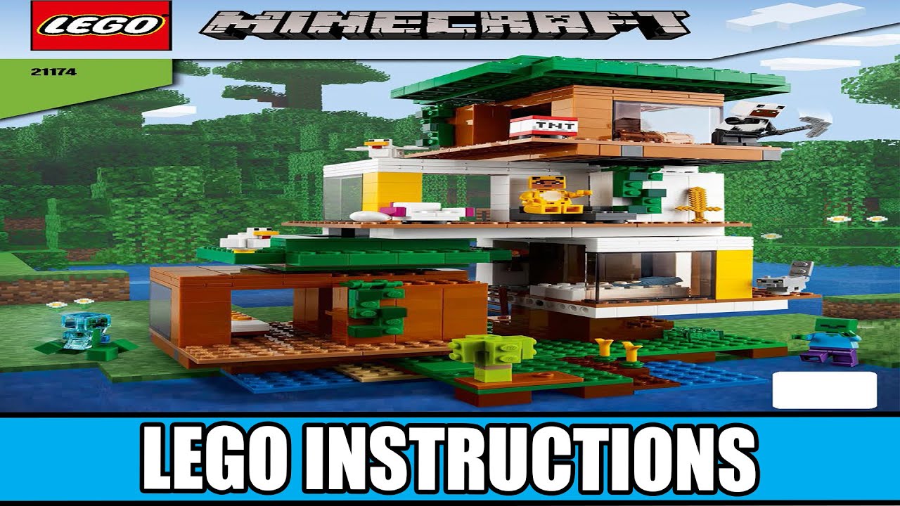 Lego Instructions Minecraft The Modern Treehouse Youtube