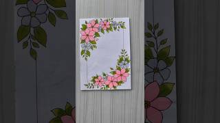 Beautiful Floral Frame Border Design/Summer vacation border design/Project/Priyanka Gunwal #shorts