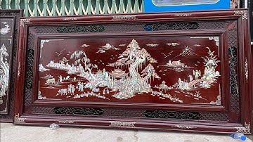 tranh cẩn ốc đồng quê gỗ gụ có giá 12tr800 các bác chơi đồ lh e 0936189193