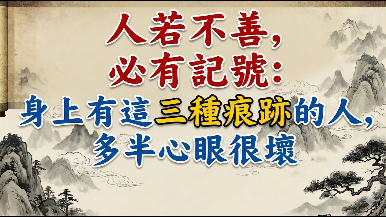 人若不善，必有記號：身上有這三種痕跡的人，多半心眼很壞