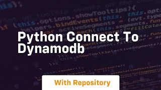 python connect to dynamodb