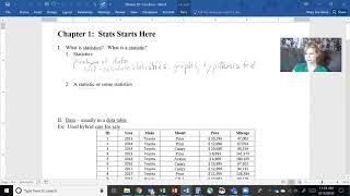 STA 205 Ch 1a Statistics