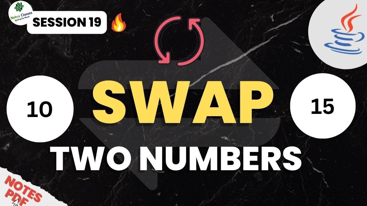 Session - 19 | Swap Two Numbers in JAVA | Beginner To Professional ...