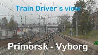 Train Driver's View  Primorsk - Vyborg ( Cab ride ) Russia