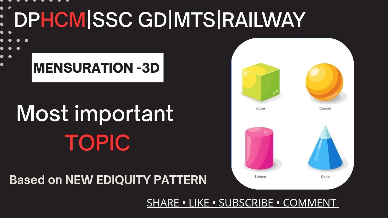 ⭐ Complete Mensuration-3D|Most important for SSC,Railway and all Govt. exam✅|Most expected question