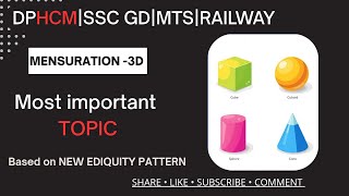 ⭐ Complete Mensuration-3D|Most important for SSC,Railway and all Govt. exam✅|Most expected question