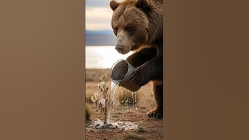 The bear saved the guava plant from drying up by watering it 😭 #ai #tree #save #watering