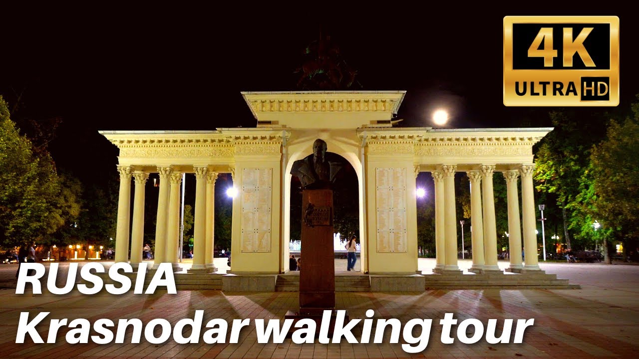 Krasnodar, Russia Architecture Walking Tour [4K HD 60 FPS]